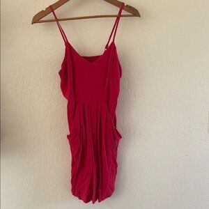 Red Sleeveless Jumpsuit